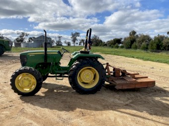 2010 John Deere 5075E FWA Tractor and slasher