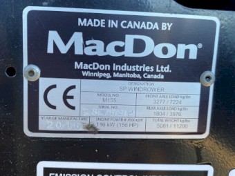 2016 M155 MacDon 2016 D65 30 Foot