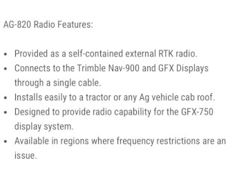 Trimble Ag820 External Radio