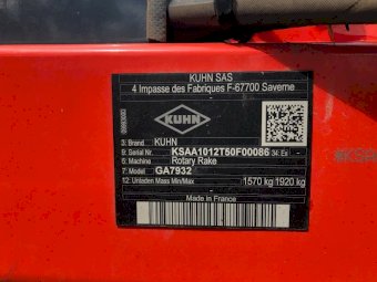 (A146) - Kuhn GA7932 Rotary Rake