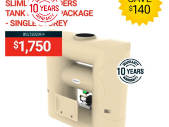 Slimline Tank 2,020ltr & Hyjet Pump (Single Story)