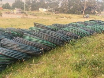 Under Auction - (A154)  5 Rolls of 200m x 50mm Poly Irrigation Pipe 