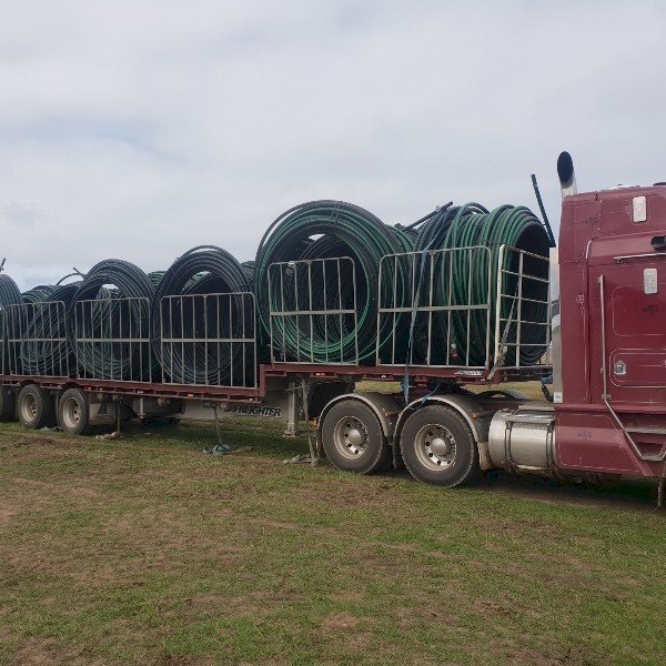 Under Auction - (A147) - 5 Rolls of 200m x 50mm Poly Irrigation Pipe 
