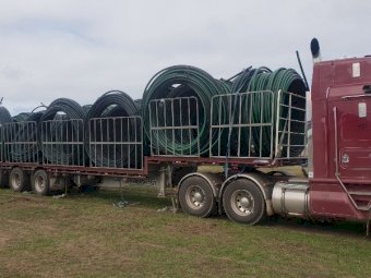 Under Auction - (A147) - 5 Rolls of 200m x 50mm Poly Irrigation Pipe 