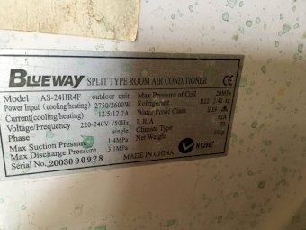 (A151) - Blueway Split System Air Conditioner