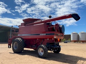 2002 Case IH 2388 Header with 2005 Case IH 2052 36ft Front