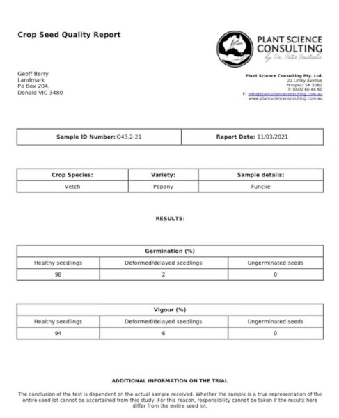 50mt Popany Vetch Seed