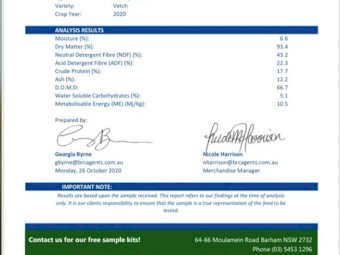 150mt Vetch Oaten Hay 8x4x3 Bales new season