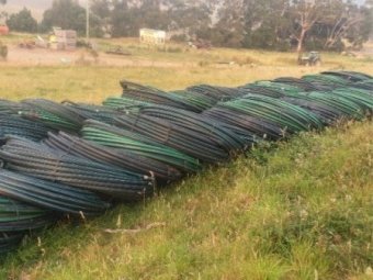 Under Auction - (A154)  5 Rolls of 200m x 50mm Poly Irrigation Pipe 