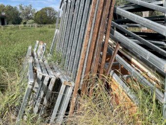 Cattle Yards with Morrissey Branding Cradle Loading Ramp and Head Bale