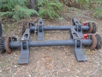 2 x SAF Trailer Axles with Disc Brakes & 6 x Bridgestone Super Singles on 10 Stud Rims