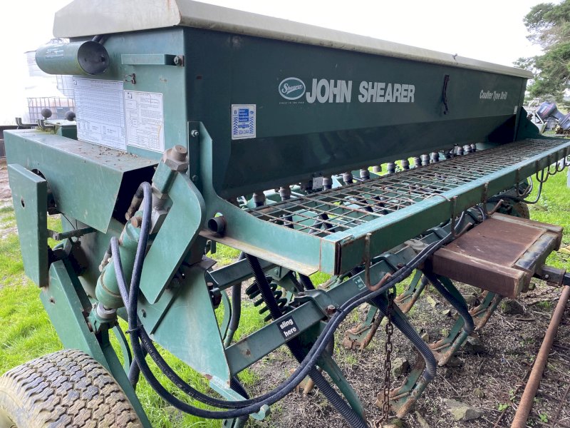 Under Auction - (A175) John Shearer 19 Run Combine & Farmpro Roller 