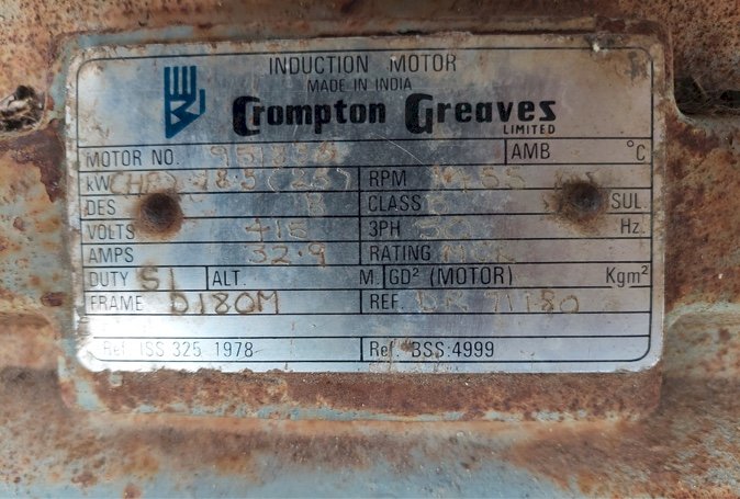 Under Auction - (A156)  Crompton Greaves 25Hp 3 Phase Motor 