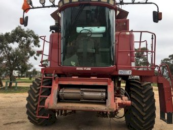 2002 Case IH 2388 Header with 36ft MacDon 2052 Front with Leith Comb Trailer