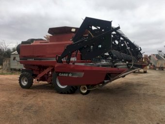 2002 Case IH 2388 Header with 36ft MacDon 2052 Front with Leith Comb Trailer
