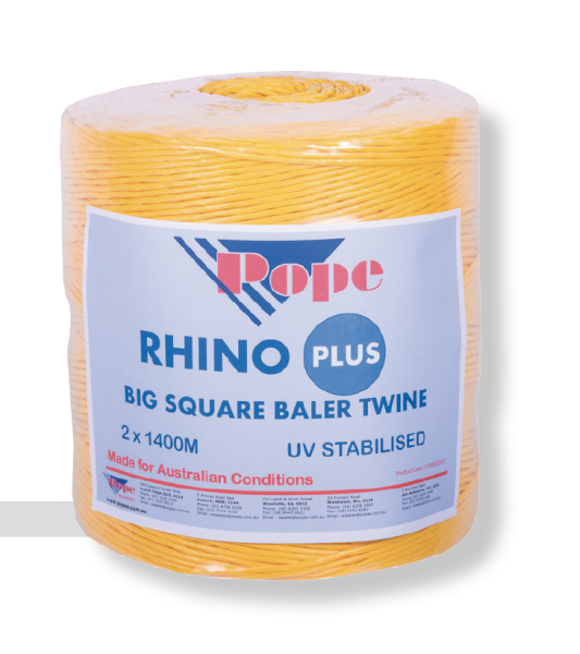Pope Rhino Plus Yellow Big Square Baler Twine 2 x 1400m