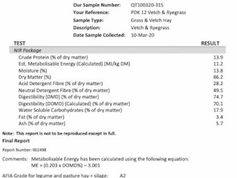 Vetch & Ryegrass 400-450kg 8x4x3 Bales