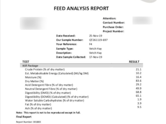 300mt Vetch Hay 8x4x3 Bales