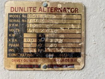 60KVA Dunlite generator