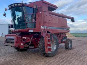 Case IH 2188 with Case IH 1020 30ft Flex Front with Trailer