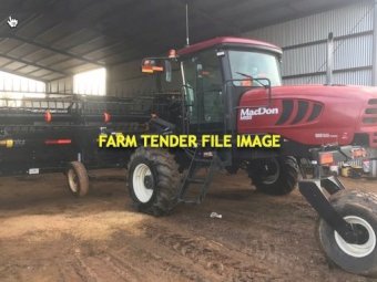2012 MacDon M155 Windrower with 35ft Front with Trailer