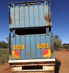 1976 Tri Axle Cattle Stock Crate with Dolly