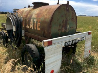 Diesel fuel tank on trailer