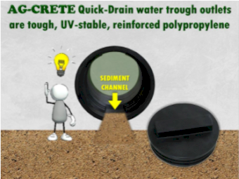 Ag-Crete Rectangular Water Trough - 4300Lx685Wx400H with float cover 2"