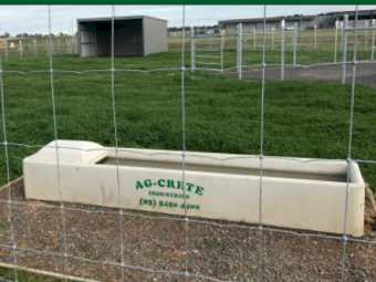 Ag-Crete Rectangular Water Trough - 4300Lx685Wx400H with float cover 1 1/4" Inlet