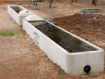 Ag-Crete Rectangular Water Trough - 4300Lx685Wx400H with float cover 1 1/4" Inlet