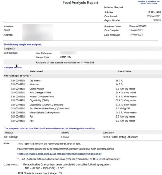700mt Oaten Hay 650kg 8x4x3 Bale (New Season 21/22)