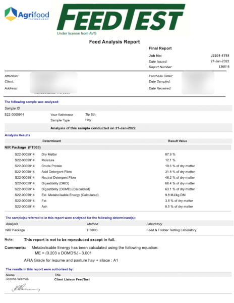 200mt Vetch Hay 520-550kg 8x4x3 Bales
