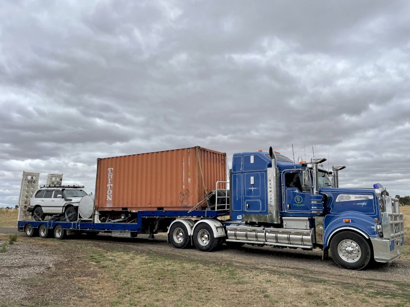 2012 T909 Kenworth With Lusty A & B Trailers/Dolly And 45Ft Widening Drop Deck Trailer