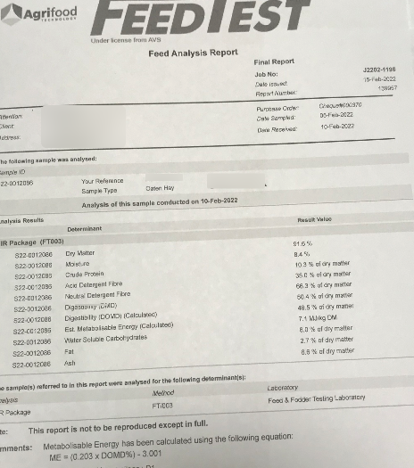 500mt Oaten Hay 600-650kg 8x4x3 Bales (20/21)