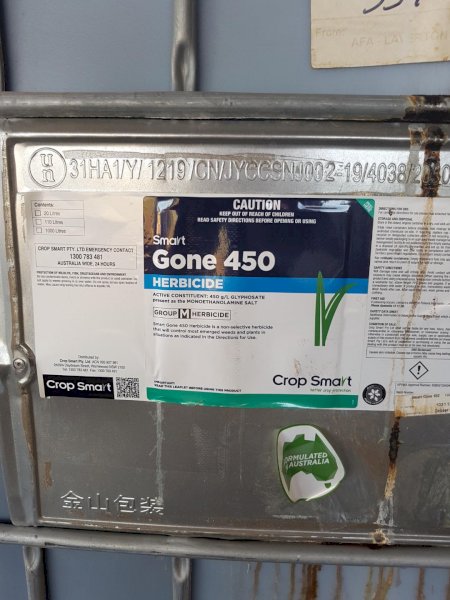 2 x 1000L Smart Gone 450 Glyphosate ($9.30/L)
