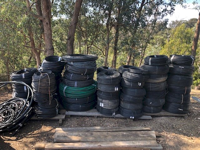 Poly dripline and poly pipe All New Pipe Old Stock. Approx 12000 Metres total.