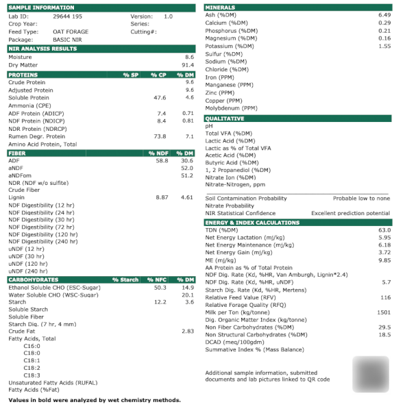 175mt Oaten Hay 580kg 8x4x3 Bales