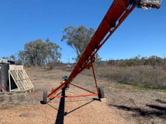 56ft x 10" Grain Auger with brand  new 20hp 3 phase  Electric Motor