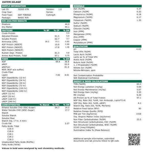 160 x Oaten Silage 4x4 Rolls