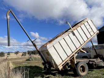 Dodge 600 Truck with Tipping Tray and Grain Bin