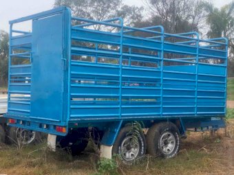 Custom Made  7x13 ft stock Trailer & Crate