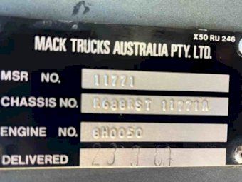 1998 Mack 688 Tipper and Dog