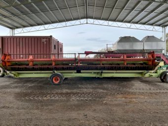 2008 36 ft Claas Vario 716 Front with low speed Comb Trailer