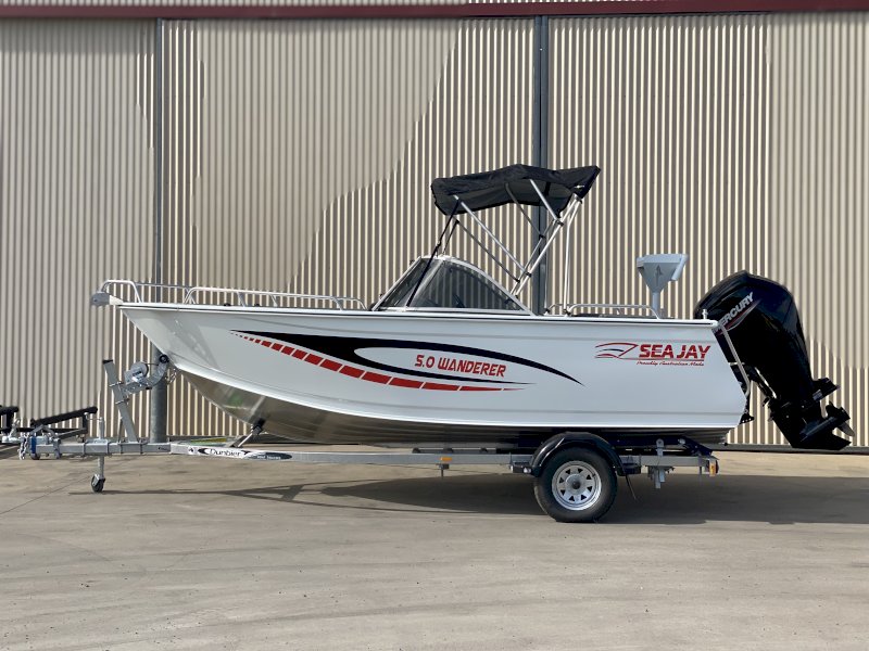 2022 SEAJAY 5.0 WANDERER DUNBIER LOADER PRO TRAILER MERCURY 100HP