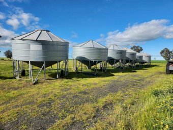 4 x Jaeschke 29 tonne Grain Field Bins