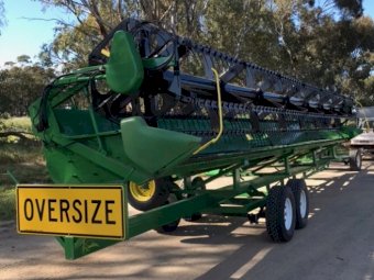 2003 John Deere 9650 STS Header with 936D Draper Front and Trailer