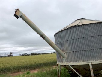 2 x Grain 20 tonne Field Bins with Augers