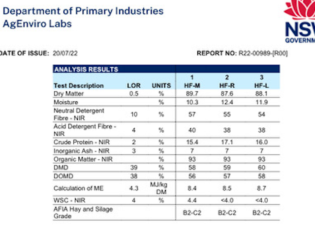 55mt Lucerne Hay 550kg 8x4x3 Bales