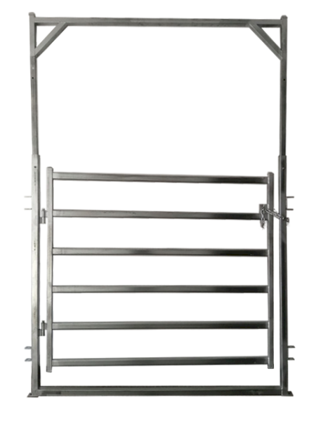 Under Auction - (A203) 2 X New ADJUSTABLE CATTLE YARD GATE IN FRAMES 