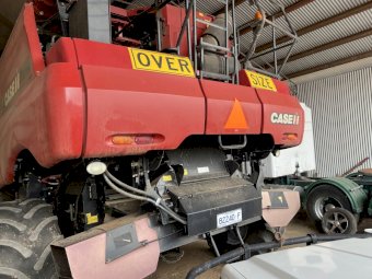 2012 Case IH 8230 Header with 2021 MacDon D140 Front & Trailer